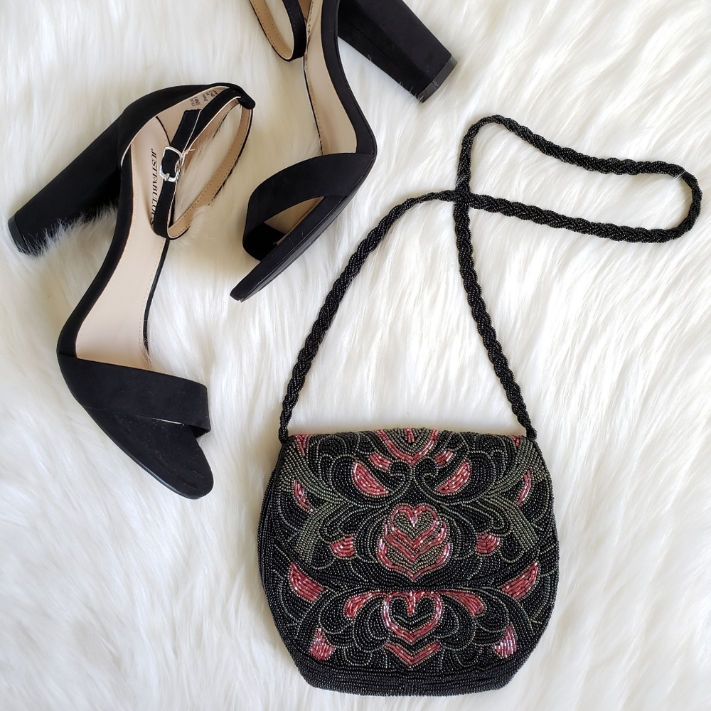 Black Beaded Special Occasion Purse